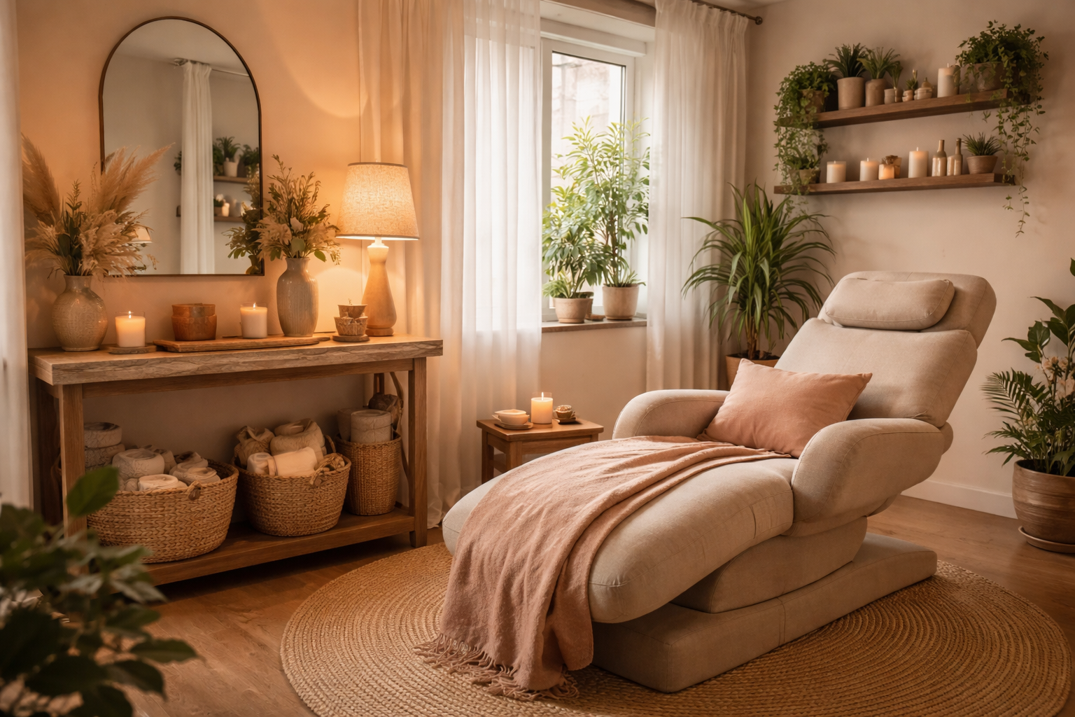 Sicak ve davetkar guzellik salonu ic mekani